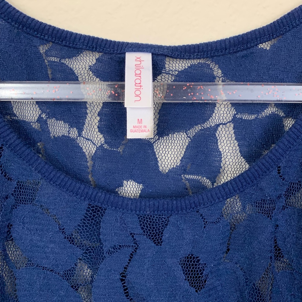 3️⃣/2️⃣0️⃣Xhilaration navy lace blouse - Picture 4 of 4